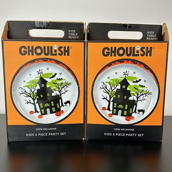 Ghoulish 2-6 Piece Party Set 100% Melamine Halloween Plates & Tumblers - Picture 8 of 9